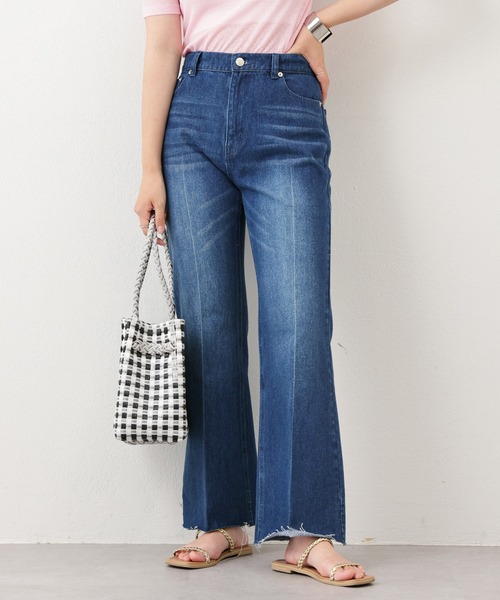 natural couture（ナチュラルクチュール）の「セルフカットフレアデニムパンツ（デニムパンツ・レディース・ブラック/サックスブルー/ブルー・SMALL/MEDIUM）」の20枚目の写真