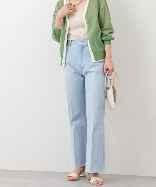 natural couture（ナチュラルクチュール）の「セルフカットフレアデニムパンツ（デニムパンツ・レディース・ブラック/サックスブルー/ブルー・SMALL/MEDIUM）」の19枚目の写真