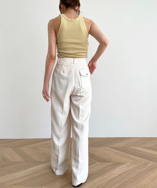 CANAL JEAN（キャナルジーン）の「El mar(エルマール) リネンタッチタックパンツ（スラックス・レディース・クリーム/モカ・MEDIUM/SMALL）」の7枚目の写真