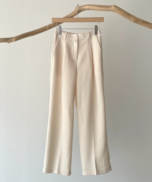 CANAL JEAN（キャナルジーン）の「El mar(エルマール) リネンタッチタックパンツ（スラックス・レディース・クリーム/モカ・MEDIUM/SMALL）」の8枚目の写真