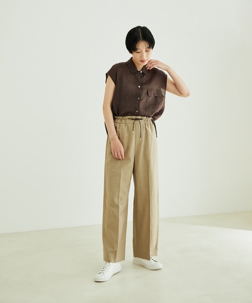 アダム エ ロペ 夏サマーシーズン パンツスーツ L W76 濃紺 大きいDMW ADAM ET ROPÉ FEMME(アダム エ ロペ ファム) / 【消臭性・UV