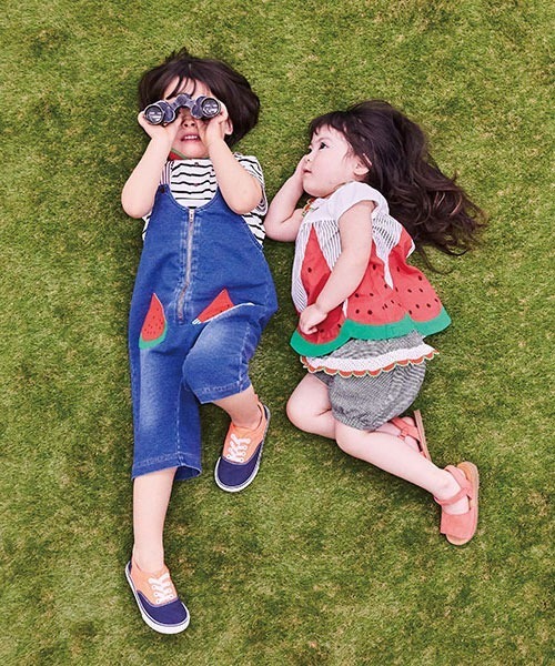 baby cheer（ベイビーチアー）の「スイカ衿前あきTシャツ（Tシャツ