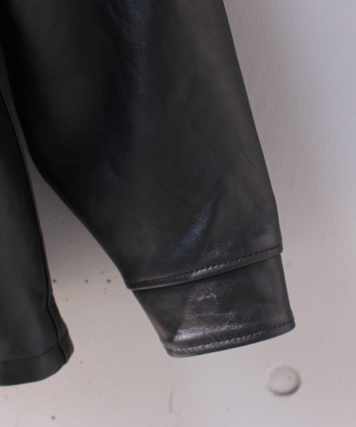 REMI RELIEF（レミレリーフ）の「【REMI RELIEF×Schott×Uncut Bound】別注シープコーチジャケット（ライダースジャケット・メンズ・ブラック・MEDIUM/LARGE/X-LARGE/XX-LARGE）」の15枚目の写真