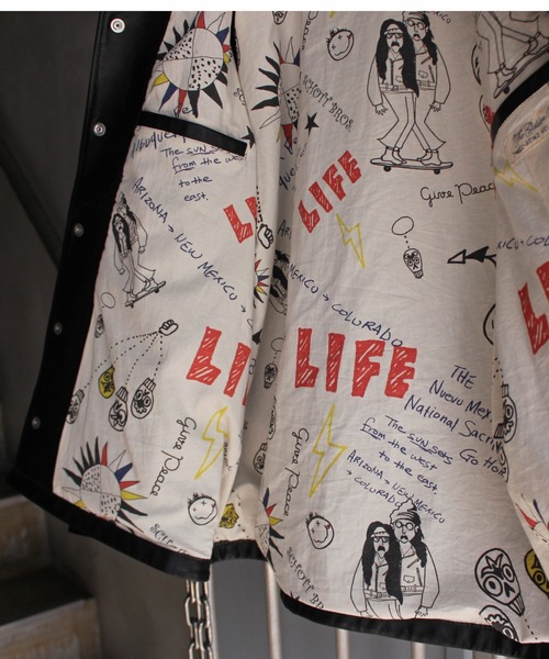 REMI RELIEF（レミレリーフ）の「【REMI RELIEF×Schott×Uncut Bound】別注シープコーチジャケット（ライダースジャケット・メンズ・ブラック・MEDIUM/LARGE/X-LARGE/XX-LARGE）」の5枚目の写真