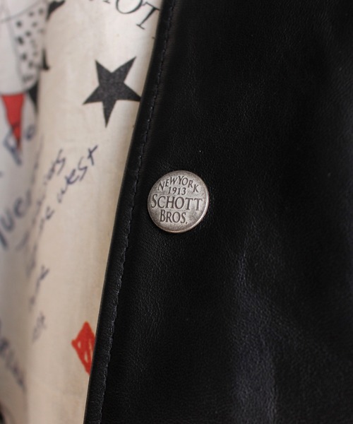 REMI RELIEF（レミレリーフ）の「【REMI RELIEF×Schott×Uncut Bound】別注シープコーチジャケット（ライダースジャケット・メンズ・ブラック・MEDIUM/LARGE/X-LARGE/XX-LARGE）」の17枚目の写真