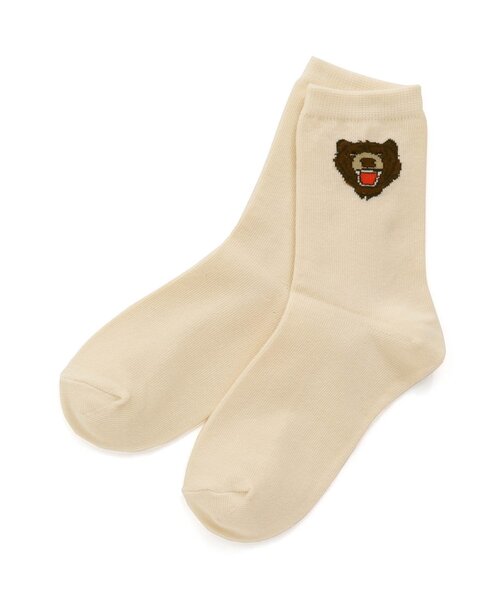 Ampersand(アンパサンド)の「インパクトフェイス ソックス(ソックス/靴下・キッズ・ブラウン/グレー/オフホワイト・12/15 /18/21)」の2枚目の写真