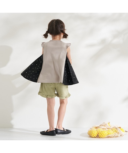 Lycee mine（リセマイン）の「【型崩れしないやわらかコットン】選べる2パターンフェイクレイヤードデザインTシャツ（Tシャツ/カットソー・キッズ・ミント/ラベンダー/アイボリー/ライトベージュ/チャコール/ベージュ系・110cm/100cm/120cm/130cm/140cm/150cm）」の10枚目の写真