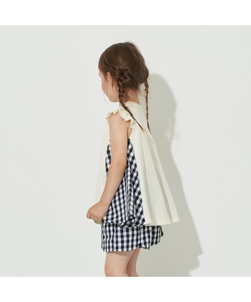 Lycee mine（リセマイン）の「【型崩れしないやわらかコットン】選べる2パターンフェイクレイヤードデザインTシャツ（Tシャツ/カットソー・キッズ・ミント/ラベンダー/アイボリー/ライトベージュ/チャコール/ベージュ系・110cm/100cm/120cm/130cm/140cm/150cm）」の18枚目の写真