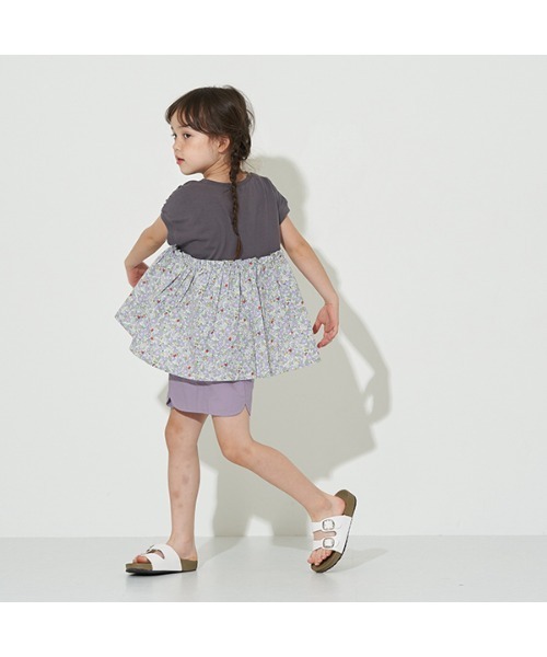 Lycee mine（リセマイン）の「【型崩れしないやわらかコットン】選べる2パターンフェイクレイヤードデザインTシャツ（Tシャツ/カットソー・キッズ・ミント/ラベンダー/アイボリー/ライトベージュ/チャコール/ベージュ系・110cm/100cm/120cm/130cm/140cm/150cm）」の15枚目の写真