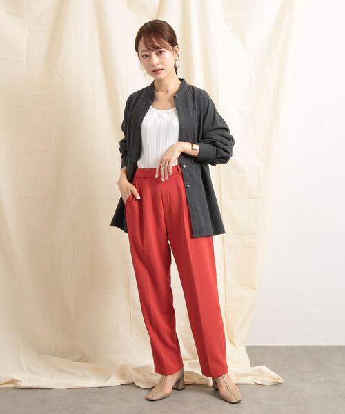 coen(コーエン)の「ウィンターリネンフリルピンタックシャツ(シャツ/ブラウス・レディース・オフホワイト/ダークグレー/モカ・L/M)」の18枚目の写真