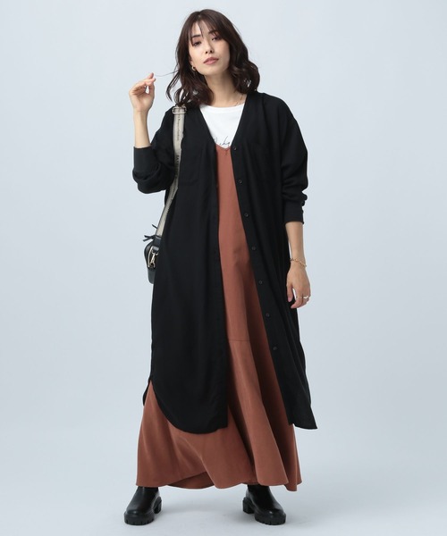 BAYFLOW（ベイフロー）の「ソデリブシャツロングワンピース（ワンピース・レディース・ライトグレー/ブラック/ピンク/イエロー/ブルー・FREE）」の2枚目の写真