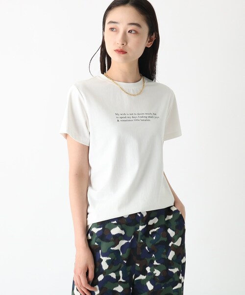 OPAQUE.CLIP(オペークドットクリップ)の「◆メッセージプリントTシャツ【WEB限定サイズ】(Tシャツ/カットソー・レディース・ブラック/オフホワイト/イエロー・40/38/42)」の2枚目の写真