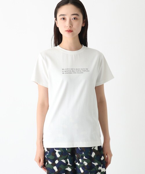OPAQUE.CLIP(オペークドットクリップ)の「◆メッセージプリントTシャツ【WEB限定サイズ】(Tシャツ/カットソー・レディース・ブラック/オフホワイト/イエロー・40/38/42)」の4枚目の写真
