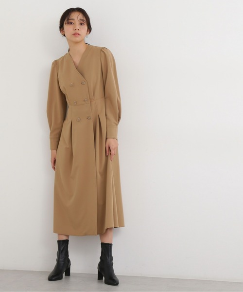NATURAL BEAUTY BASIC(ナチュラルビューティーベーシック)の「トレンチディテールワンピース(ワンピース・レディース・ネイビー/キャメル/グレイッシュベージュ・SMALL/MEDIUM)」の10枚目の写真