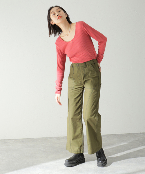 Oriens JOURNAL STANDARD（オリエンス ジャーナルスタンダード）の「バタフライエンブレムロングスリーブ / Butterfly emb. Long Sleeve（Tシャツ/カットソー・レディース・ホワイト/レッド/モスグリーン・FREE）」の10枚目の写真