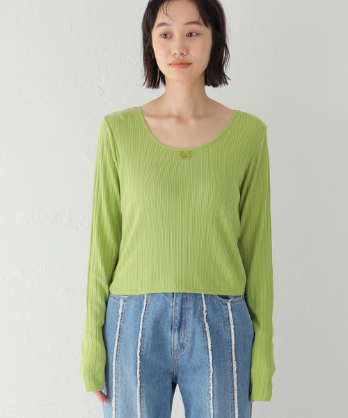 Oriens JOURNAL STANDARD（オリエンス ジャーナルスタンダード）の「バタフライエンブレムロングスリーブ / Butterfly emb. Long Sleeve（Tシャツ/カットソー・レディース・ホワイト/レッド/モスグリーン・FREE）」の12枚目の写真