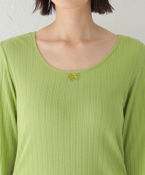 Oriens JOURNAL STANDARD（オリエンス ジャーナルスタンダード）の「バタフライエンブレムロングスリーブ / Butterfly emb. Long Sleeve（Tシャツ/カットソー・レディース・ホワイト/レッド/モスグリーン・FREE）」の15枚目の写真