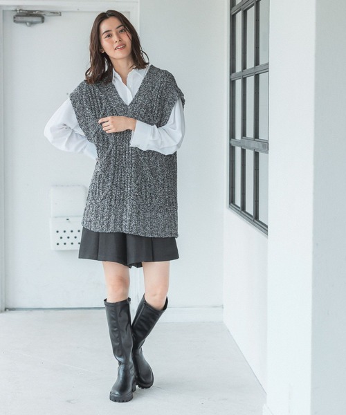 LEPSIM（レプシィム）の「レギュラーシャツ　349274（シャツ/ブラウス・レディース・ライトブルー/オフホワイト/チャコールグレー・TALL/FREE）」の5枚目の写真