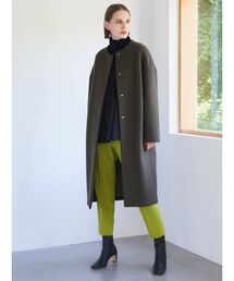 ELENDEEK | クルーネックコクーンコート(ノーカラーコート)