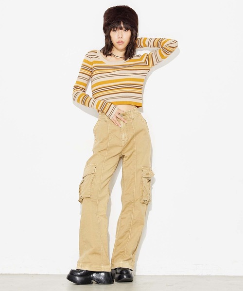 X-girl（エックスガール）の「COSSACK CAP（ハンチング/ベレー帽・レディース・ブラック/ホワイト/ブラウン・ONE SIZE）」の10枚目の写真