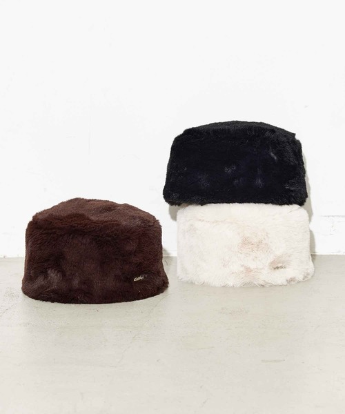 X-girl（エックスガール）の「COSSACK CAP（ハンチング/ベレー帽・レディース・ブラック/ホワイト/ブラウン・ONE SIZE）」の8枚目の写真