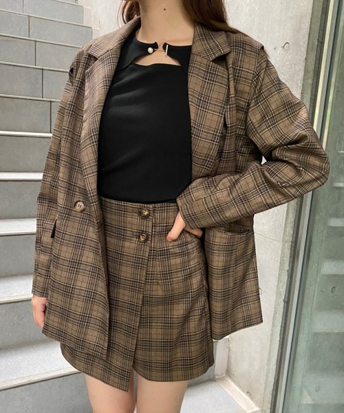 one after another NICE CLAUP（ワンアフターアナザーナイスクラップ）の「パールのワンポイントが華やか。デザインテレコトップス（Tシャツ/カットソー・レディース・ブラック/ベージュ/オフホワイト/ピンク・FREE）」の12枚目の写真