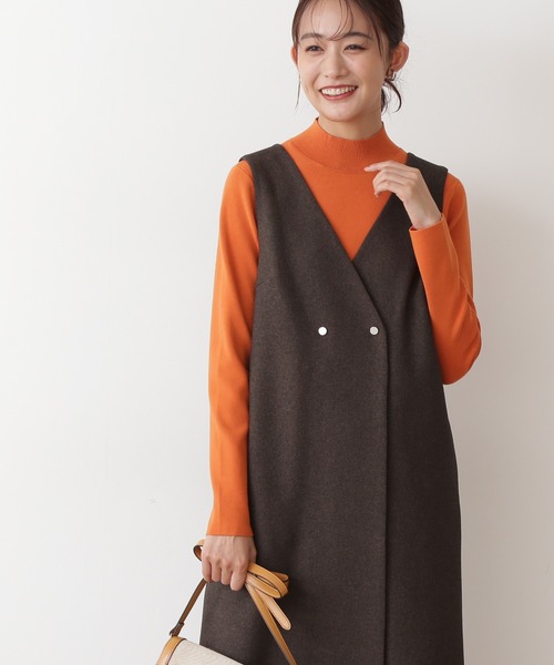 N.（N. Natural Beauty Basic）（エヌエヌナチュラルビューティーベーシック）の「◆総針ボトルネック長袖ニット（ニット/セーター・レディース・ブラック/オレンジ/グリーン/クリーム/ブラウン・MEDIUM）」の5枚目の写真