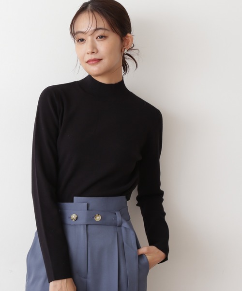 N.（N. Natural Beauty Basic）（エヌエヌナチュラルビューティーベーシック）の「◆総針ボトルネック長袖ニット（ニット/セーター・レディース・ブラック/オレンジ/グリーン/クリーム/ブラウン・MEDIUM）」の2枚目の写真