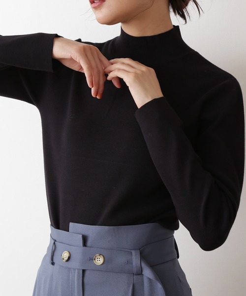 N.（N. Natural Beauty Basic）（エヌエヌナチュラルビューティーベーシック）の「◆総針ボトルネック長袖ニット（ニット/セーター・レディース・ブラック/オレンジ/グリーン/クリーム/ブラウン・MEDIUM）」の11枚目の写真