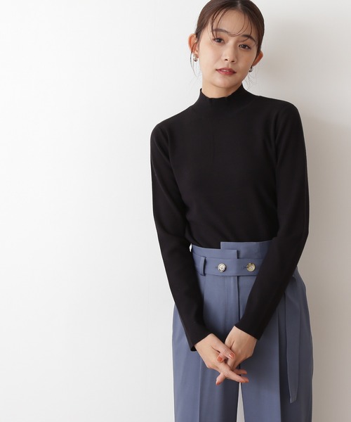 N.（N. Natural Beauty Basic）（エヌエヌナチュラルビューティーベーシック）の「◆総針ボトルネック長袖ニット（ニット/セーター・レディース・ブラック/オレンジ/グリーン/クリーム/ブラウン・MEDIUM）」の12枚目の写真