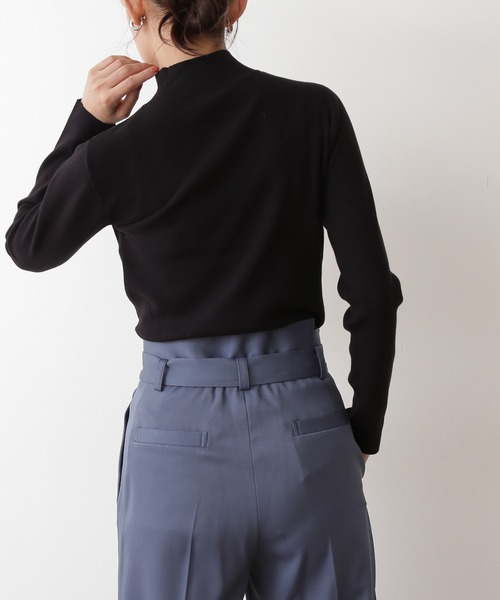 N.（N. Natural Beauty Basic）（エヌエヌナチュラルビューティーベーシック）の「◆総針ボトルネック長袖ニット（ニット/セーター・レディース・ブラック/オレンジ/グリーン/クリーム/ブラウン・MEDIUM）」の9枚目の写真