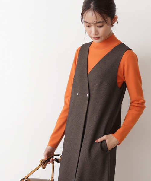 N.（N. Natural Beauty Basic）（エヌエヌナチュラルビューティーベーシック）の「◆総針ボトルネック長袖ニット（ニット/セーター・レディース・ブラック/オレンジ/グリーン/クリーム/ブラウン・MEDIUM）」の17枚目の写真