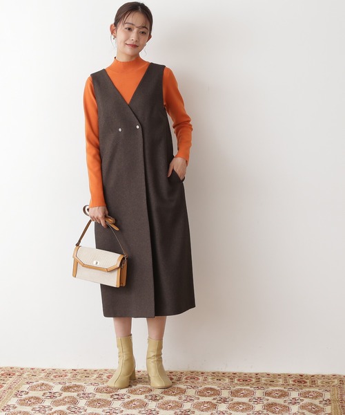 N.（N. Natural Beauty Basic）（エヌエヌナチュラルビューティーベーシック）の「◆総針ボトルネック長袖ニット（ニット/セーター・レディース・ブラック/オレンジ/グリーン/クリーム/ブラウン・MEDIUM）」の18枚目の写真