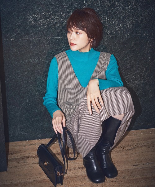 N.（N. Natural Beauty Basic）（エヌエヌナチュラルビューティーベーシック）の「◆総針ボトルネック長袖ニット（ニット/セーター・レディース・ブラック/オレンジ/グリーン/クリーム/ブラウン・MEDIUM）」の21枚目の写真