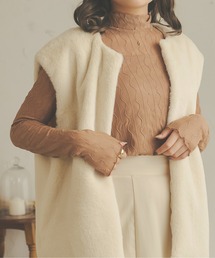 シアーウェーブハイネックトップス/WEB/EC限定商品