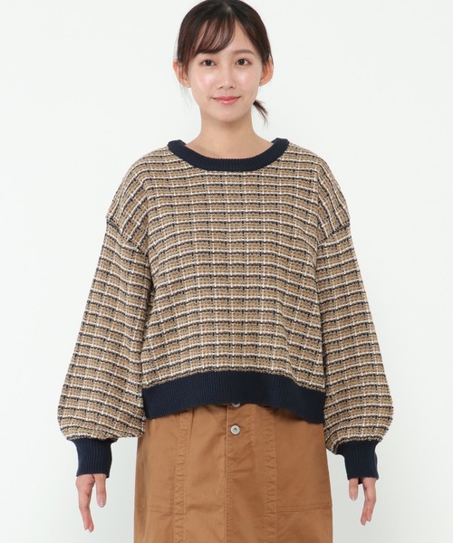 LBC(エルビーシー)の「【ZOZO限定】ツイードニット2WAYカーディガン(カーディガン/ボレロ・レディース・その他21/ベージュ・M/L)」の11枚目の写真