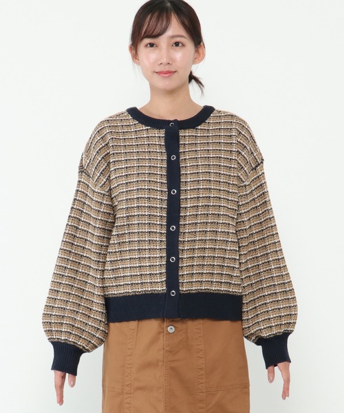 LBC(エルビーシー)の「【ZOZO限定】ツイードニット2WAYカーディガン(カーディガン/ボレロ・レディース・その他21/ベージュ・M/L)」の6枚目の写真