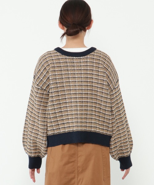 LBC(エルビーシー)の「【ZOZO限定】ツイードニット2WAYカーディガン(カーディガン/ボレロ・レディース・その他21/ベージュ・M/L)」の4枚目の写真