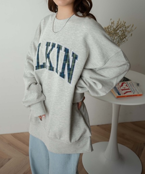 WEGO（ウィゴー）の「WEGO/刺繍ワッペンプルオーバー（スウェット・レディース・オートミール/ネイビー・FREE）」の16枚目の写真