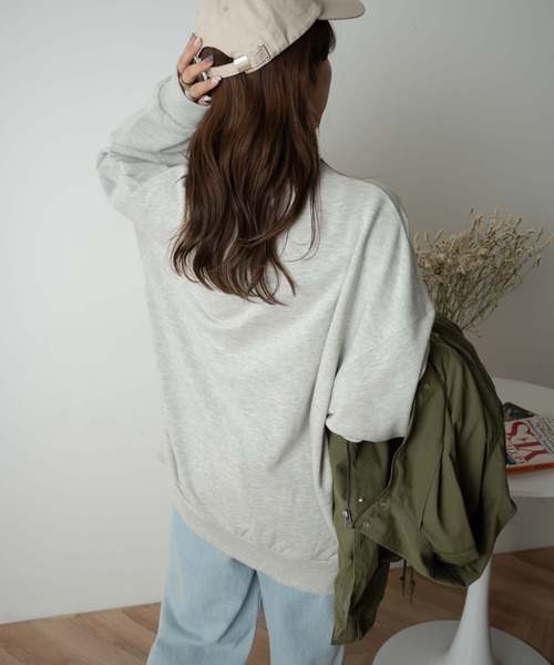 WEGO（ウィゴー）の「WEGO/刺繍ワッペンプルオーバー（スウェット・レディース・オートミール/ネイビー・FREE）」の14枚目の写真