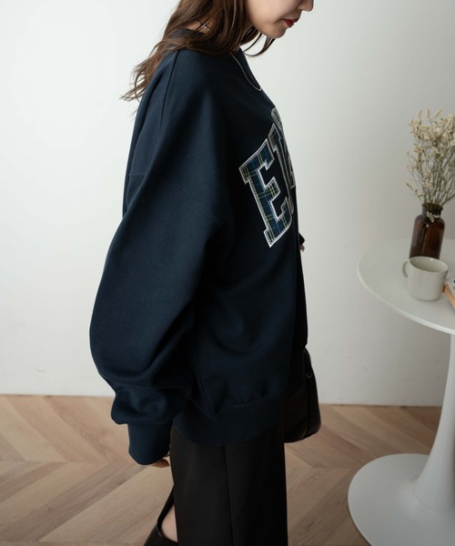 WEGO（ウィゴー）の「WEGO/刺繍ワッペンプルオーバー（スウェット・レディース・オートミール/ネイビー・FREE）」の22枚目の写真