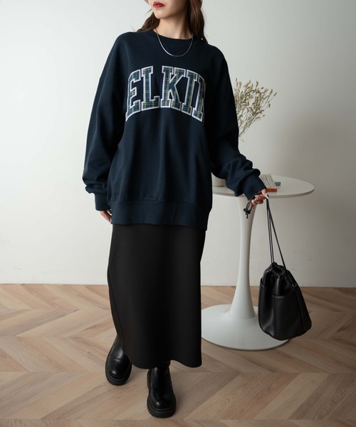 WEGO（ウィゴー）の「WEGO/刺繍ワッペンプルオーバー（スウェット・レディース・オートミール/ネイビー・FREE）」の18枚目の写真