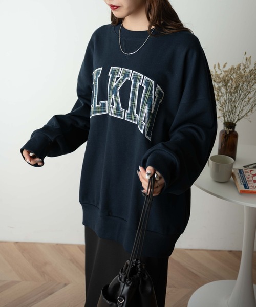 WEGO（ウィゴー）の「WEGO/刺繍ワッペンプルオーバー（スウェット・レディース・オートミール/ネイビー・FREE）」の21枚目の写真