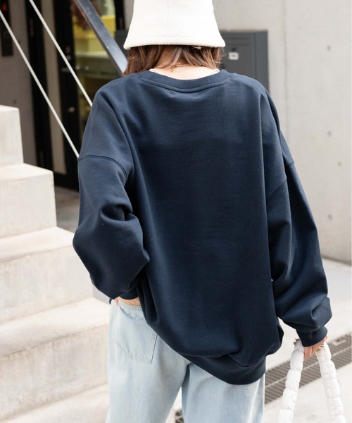 WEGO（ウィゴー）の「WEGO/刺繍ワッペンプルオーバー（スウェット・レディース・オートミール/ネイビー・FREE）」の8枚目の写真