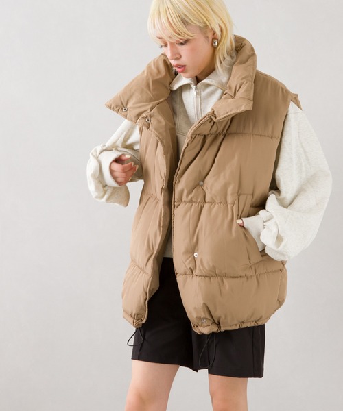 SpRay（スプレイ）の「モンスター中綿ベスト（ベスト・レディース・アイボリー/ベージュ/モカ/ブラック・FREE）」の4枚目の写真