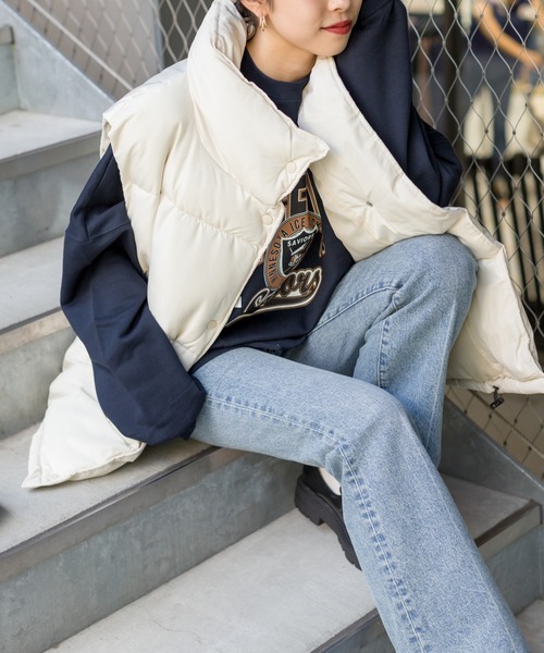 SpRay（スプレイ）の「モンスター中綿ベスト（ベスト・レディース・アイボリー/ベージュ/モカ/ブラック・FREE）」の2枚目の写真