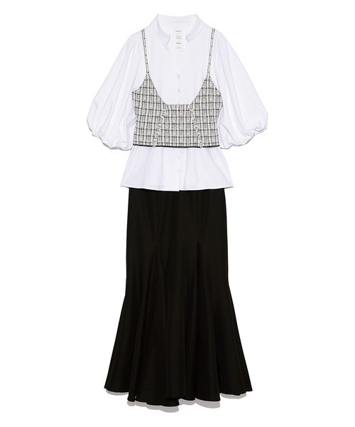 セットアップ【yuko araki×sweetコラボ】 通販特価 スナイデル snidel×sweetコラボ セットアップ シャツ/ブラウス(半袖/袖なし)