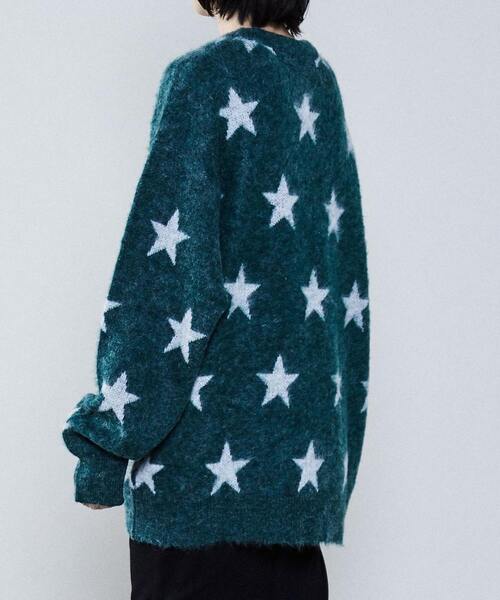 ■コンバース CONVERSE *ニットプルオーバー*セーター毛ウール星スター柄グレーレディースナチュリラリンネル1018【82J81】 CONVERSE ニット セーター CONVERSE（コンバース）ブランドロゴ