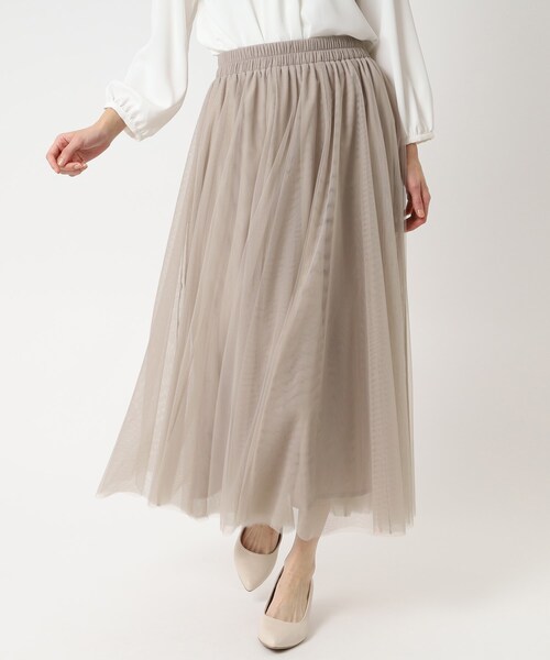 SHOO・LA・RUE(シューラルー)の「◆チュール ボリューム ロングスカート(スカート・レディース・ブラック系2/ベージュ系その他2/ベージュ系その他6・00)」の3枚目の写真