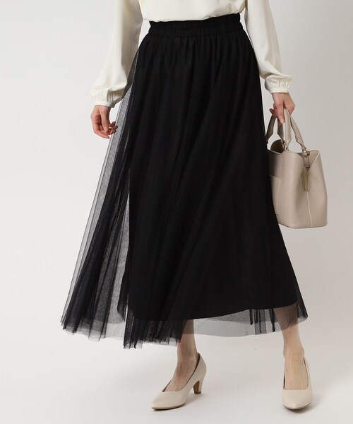 SHOO・LA・RUE(シューラルー)の「◆チュール ボリューム ロングスカート(スカート・レディース・ブラック系2/ベージュ系その他2/ベージュ系その他6・00)」の5枚目の写真